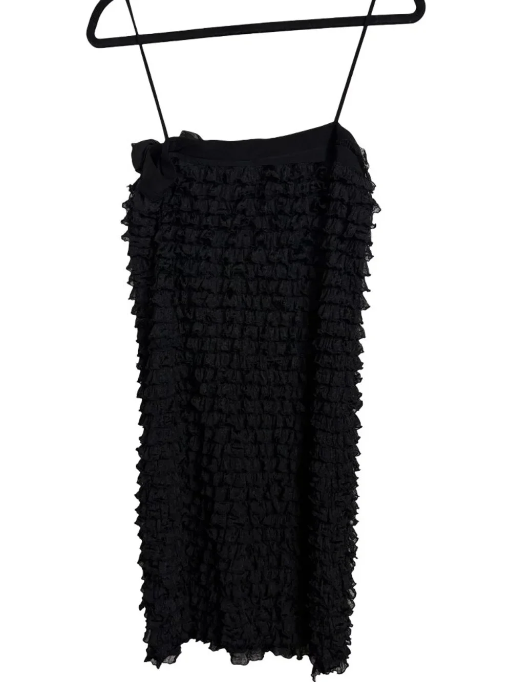 Too Mi USA Tiered Ruffle Rosette Cami Dress Women Black XL Y2K Coquette Party